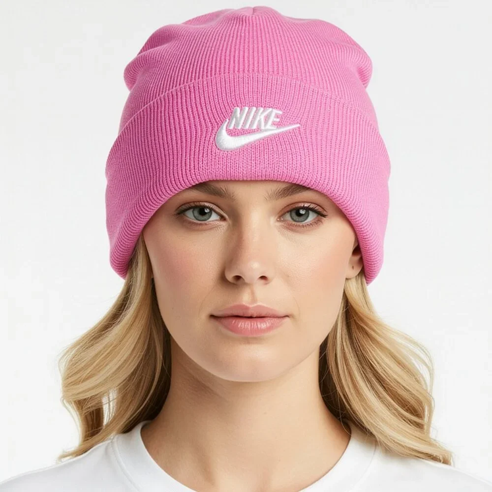 Nike Pink Peak Futura Beanie HF0186-675 One‎ Size Adult Unisex Cuffed Knit Hat